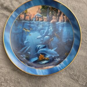 Franklin mint Limited Edition Vibrant Blue Ocean Scene Plate